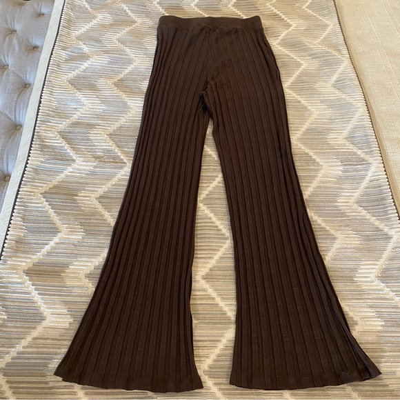 Jonathan Simkhai Standard Brown Ribbed Knit Pants Lounge Pull On Small - Picture 5 of 9